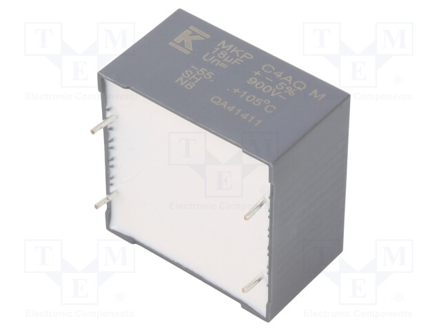 Capacitor: polypropylene; DC-Link; 18uF; ESR: 4.6mΩ; THT; ±5%; 17.2A