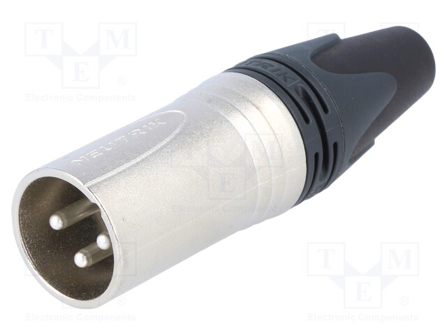 Plug; XLR; male; PIN: 3; straight; for cable; soldering; 16A; 3.5÷8mm