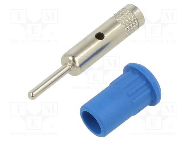 Socket; 4mm banana; 25A; 30VAC; 60VDC; blue; nickel plated