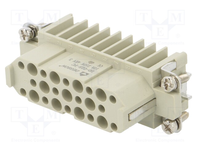 Connector: HDC; contact insert; female; DD; PIN: 25; 25+PE; crimped