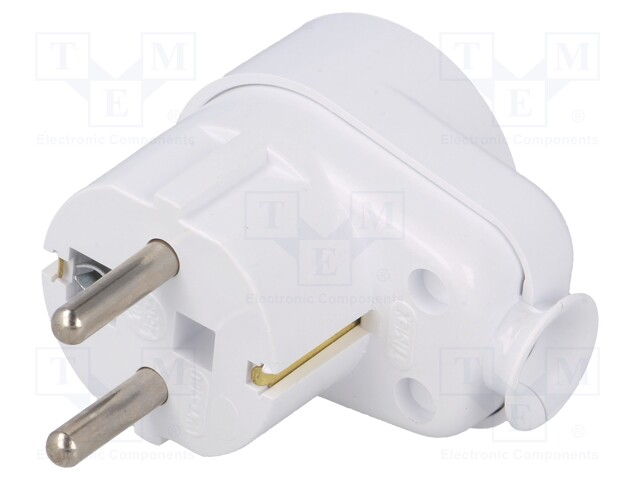 Connector: AC supply; plug/socket; Layout: 2P+PE; white; 250VAC