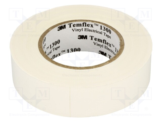 Tape: electrical insulating; W: 19mm; L: 20m; D: 0.13mm; white; 125%