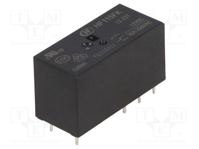 Relay: electromagnetic; SPDT; Ucoil: 12VDC; 16A/250VAC; 16A; 400mW