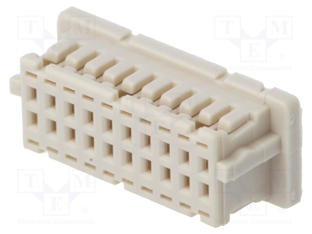 Plug; wire-board; female; DF20; 1mm; PIN: 20; w/o contacts; straight