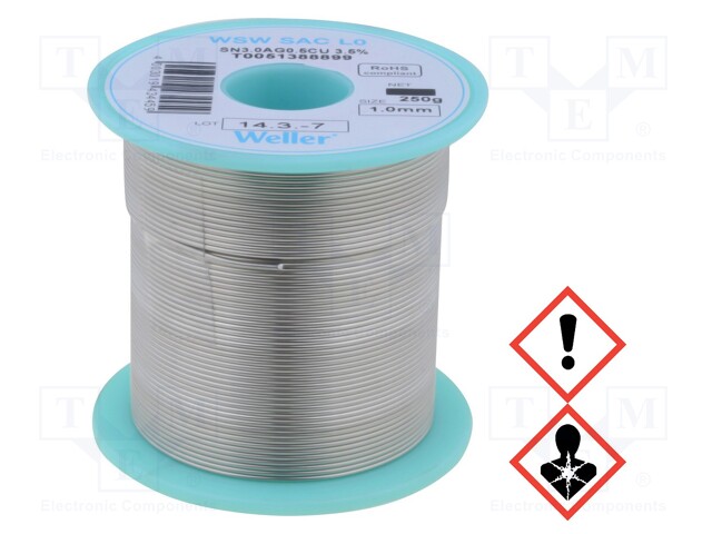 Soldering wire; Sn96,5Ag3,0Cu0,5; 1mm; 250g; lead free; 217÷221°C