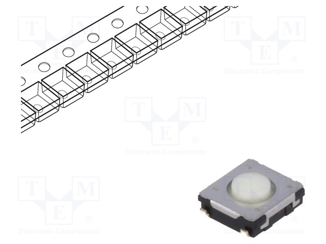 Microswitch TACT; SPST; Pos: 2; 0.02A/15VDC; SMT; none; 0.5N; 2.5mm