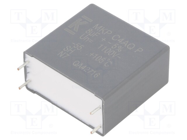 Capacitor: polypropylene; DC-Link; 8uF; ESR: 8.7mΩ; THT; ±5%; 12.9A