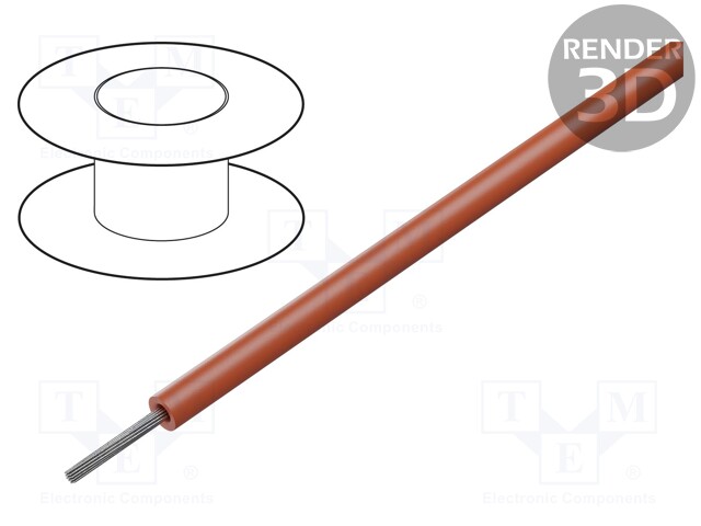 Wire; SiF; 1x0.75mm2; stranded; Cu; silicone; red-brown; -60÷180°C