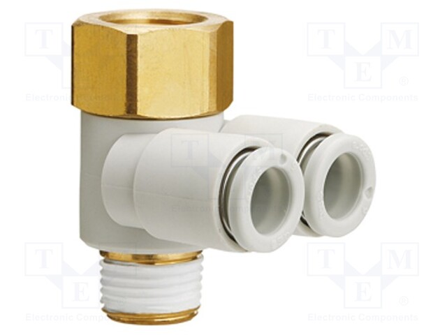 Push-in fitting; threaded,angled 90°; R 3/8"; inside,outside