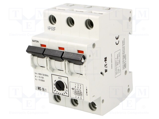 Motor breaker; 12.5kW; 220÷440VAC; DIN; 10÷16A; IP20; -25÷50°C