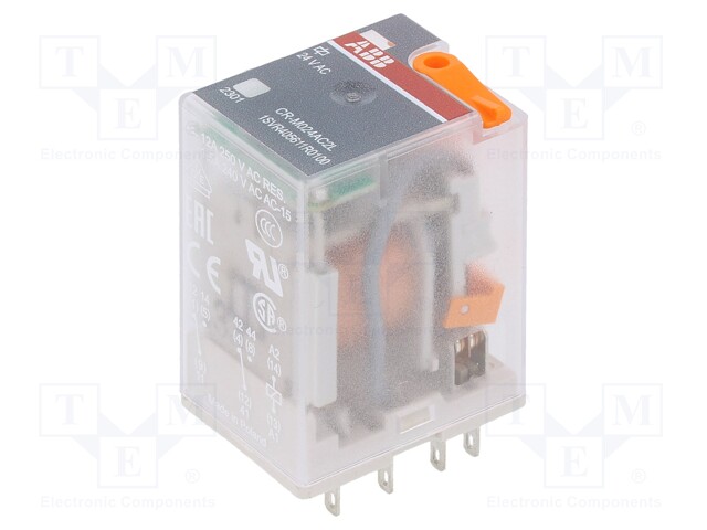 Relay: electromagnetic; DPDT; Ucoil: 24VAC; 12A; max.250VDC