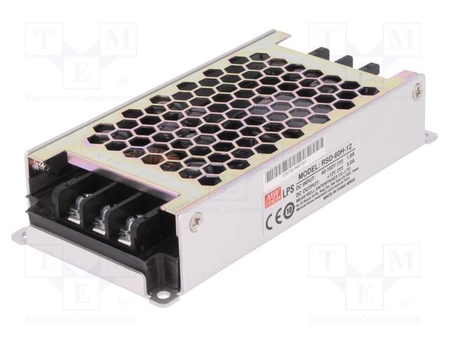 Converter: DC/DC; 60W; Uin: 40÷160V; Uout: 12VDC; Iout: 5A; Case: 255