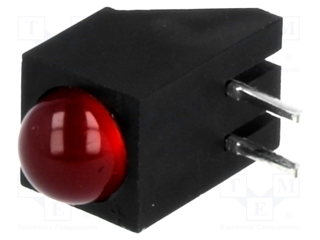 LED; in housing; red; 4.8mm; No.of diodes: 1; 20mA; 60°; 2÷2.5V