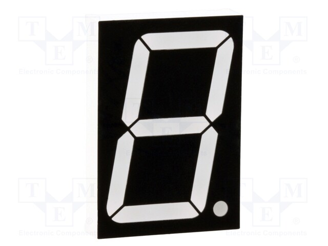 Display: LED; 7-segment; 38.1mm; 1.5"; No.char: 1; red; 20mcd