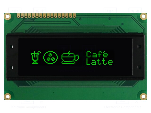 Display: OLED; graphical; 100x32; green; 5VDC