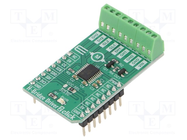 Click board; motor driver,H bridge; PWM,SPI; NCV7537