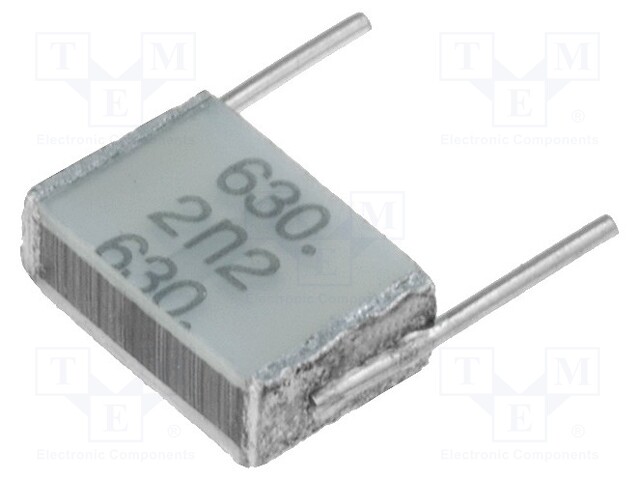 Capacitor: polyester; 2.2nF; 400VAC; 630VDC; Pitch: 7.5mm; ±10%