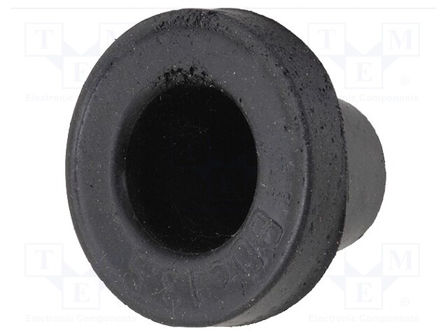 Grommet; Ømount.hole: 21mm; rubber; black; Panel thick: max.2mm