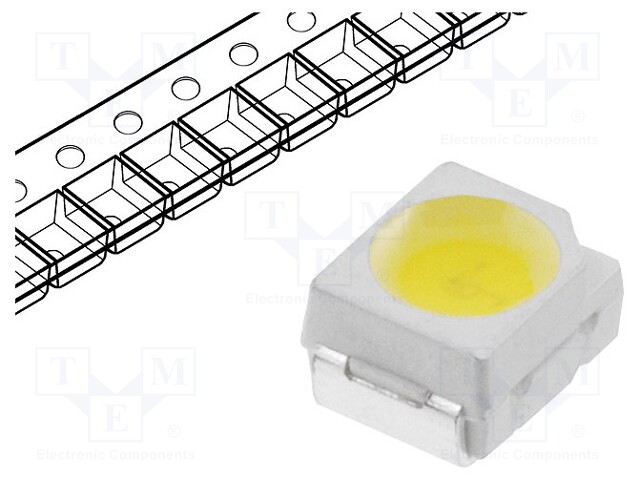 LED; SMD; 3528,PLCC2; white warm; 2100÷3000mcd; 120°; 20mA