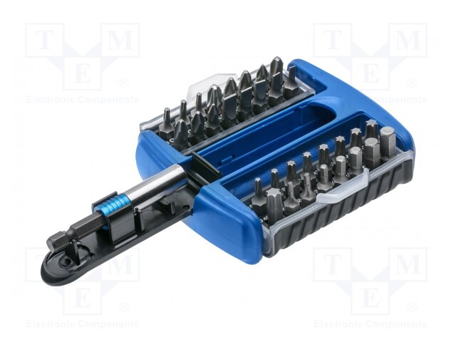 Kit: screwdriver bits; hex key,Phillips,Pozidriv®,slot,Torx®