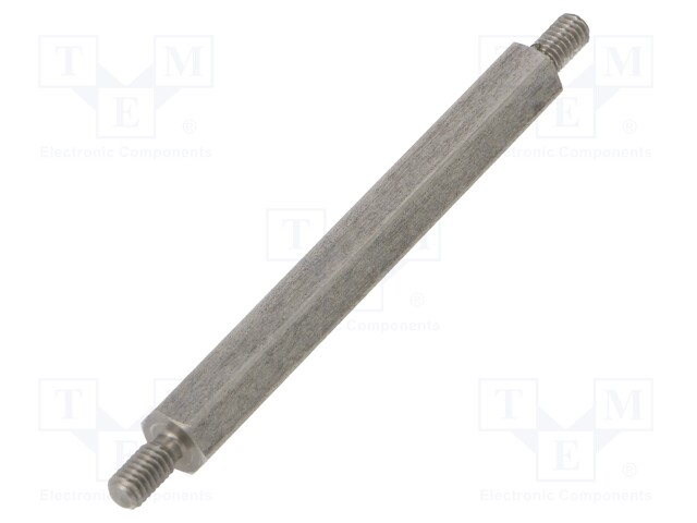 Screwed spacer sleeve; 60mm; Ext.thread: M4; hexagonal