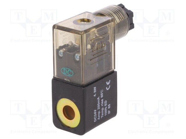 Coil for solenoid valve; Temp: 0÷50°C; Usup: 24VDC; 4.8W; IP65