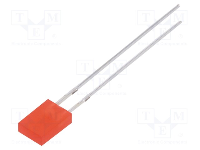 LED; rectangular; 2x4.95x6.96mm; red; 100÷150mcd; 150°; Front: flat