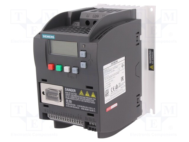 Inverter; Max motor power: 0.75kW; Out.voltage: 3x400VAC; IN: 6