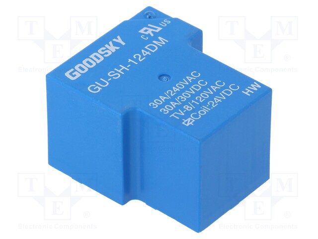 Relay: electromagnetic; SPST-NO; Ucoil: 24VDC; 30A; Series: GU