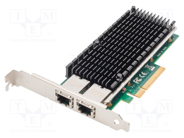 PC extension card: PCIe; RJ45 x2; 10/100/1000 Base-T; 10Gbps