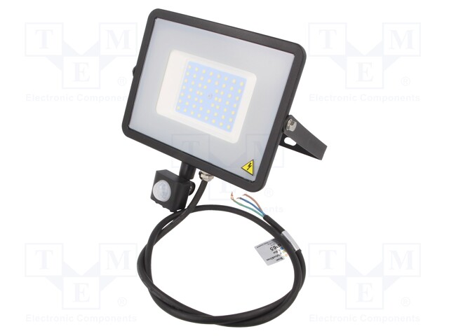 Lamp: LED flood light; 6400K; IP65; Body: black; 50W; 220/240VAC