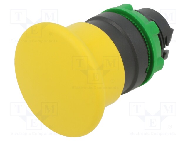 Switch: push-button; Stabl.pos: 1; 22mm; yellow; Illumin: none; IP66