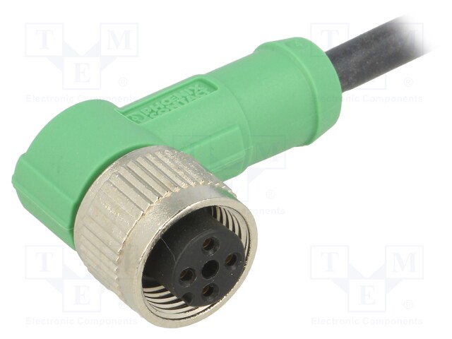 Connection lead; M12; PIN: 4; angled; 3m; plug; 250VAC; 4A; -25÷90°C