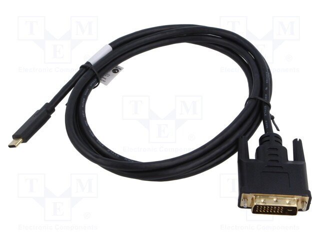 Adapter cable; USB 3.1; DVI-D (24+1) plug,USB C plug; 1.8m