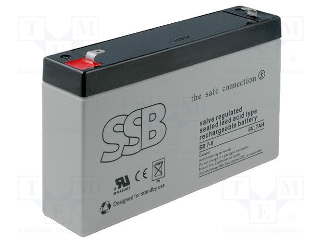Re-battery: acid-lead; 6V; 7Ah; AGM; maintenance-free; 151x34x94mm