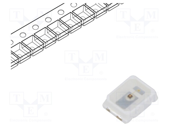 LED; SMD; PLCC2,2216; orange; 170÷430mcd; 2.2x1.6x0.55mm; 120°