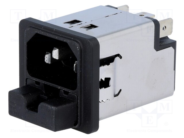 Connector: AC supply; socket; male; 10A; 250VAC; IEC 60320; 0.4mH