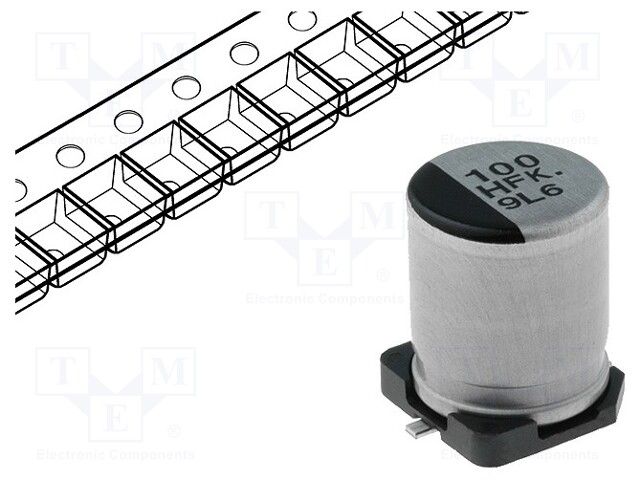 Capacitor: electrolytic; low impedance; SMD; 100uF; 50VDC; ±20%