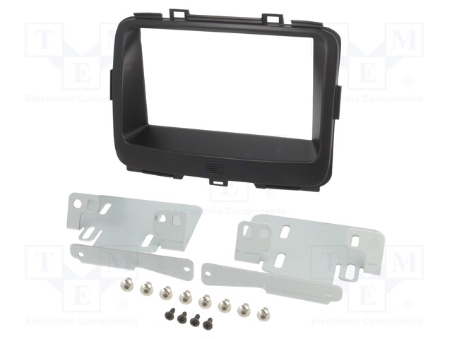 Radio mounting frame; Kia; 2 DIN; black