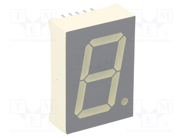 Display: LED; 7-segment; 25.4mm; 1"; No.char: 1; red; 18÷60mcd; anode