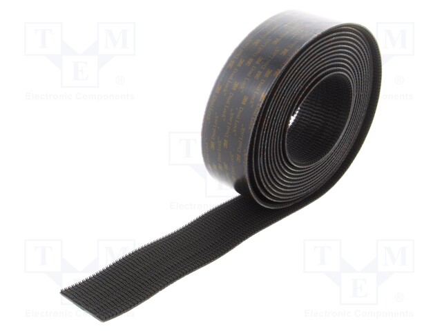 Tape: hook and loop; W: 50mm; L: 5m; Thk: 5700um; acrylic; black