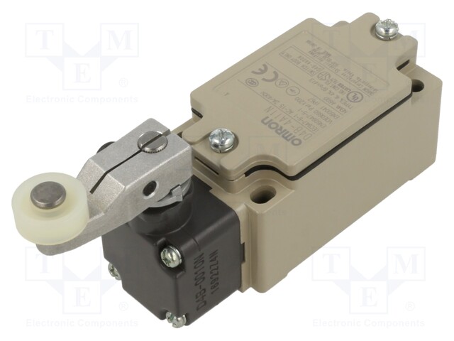 Limit switch; lever R 31,5mm, plastic roller Ø17,5mm; NC x2