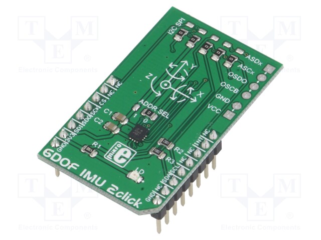 Click board; IMU; I2C,SPI; BMI160; mikroBUS connector; 3.3VDC