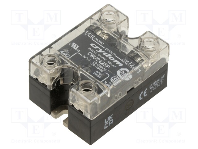 Relay: solid state; Ucntrl: 20÷48VDC; Ucntrl: 20÷280VAC; 25A; IP20