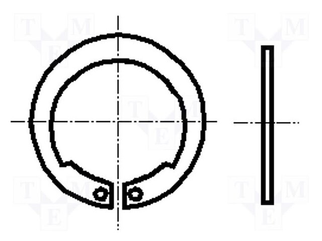 Protective ring; spring steel; Shaft dia: 50mm; BN: 829; D: 2mm