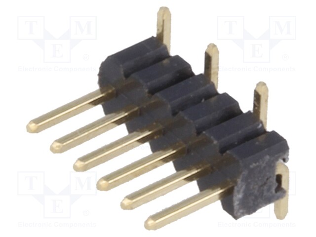 Pin header; pin strips; male; PIN: 6; vertical; 1.27mm; SMT; 1x6