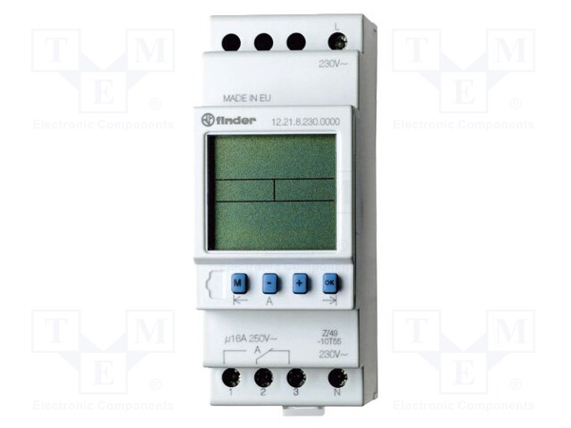 Programmable time switch; Range: 1min÷7days; DPDT; 24VDC; DIN