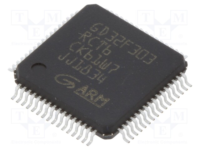 ARM microcontroller; SRAM: 48kB; Flash: 256kB; LQFP64; 3.3VDC