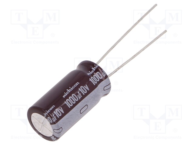 Capacitor: electrolytic; low impedance; THT; 1000uF; 10VDC; ±20%