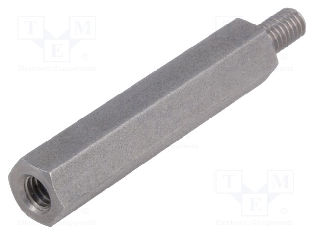 Screwed spacer sleeve; Int.thread: M4; 35mm; Ext.thread: M4